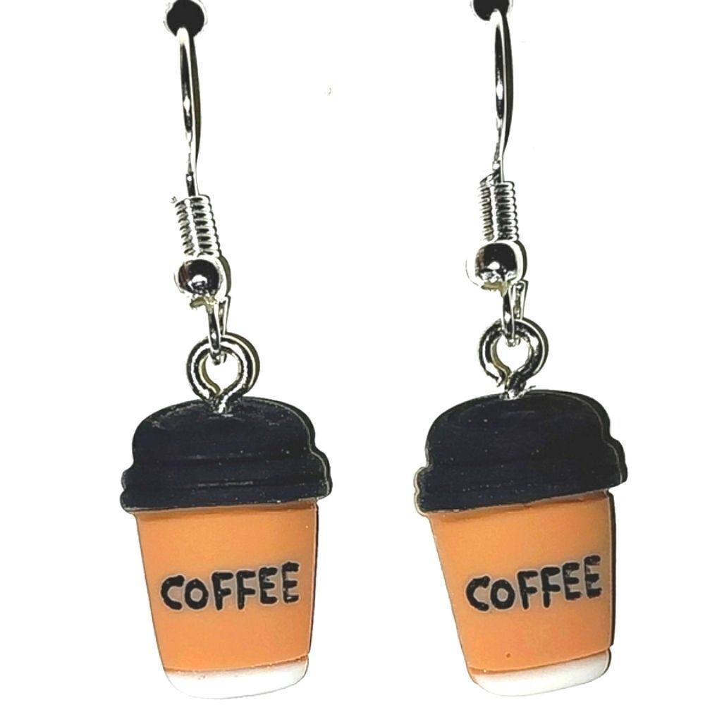 Super cute coffee take out cup earrings